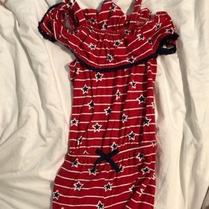 Red white and blue cute romper